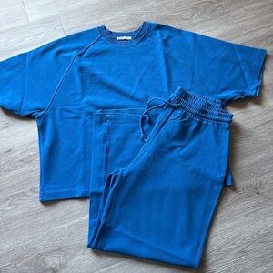 Zara Women’s Blue Short Sleeve Top and Jogger Set